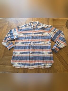 Coldwater Creek Southwestern Style Button Down Sz Large Heavy Weight Mens